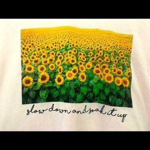 Large sunflower crop top.